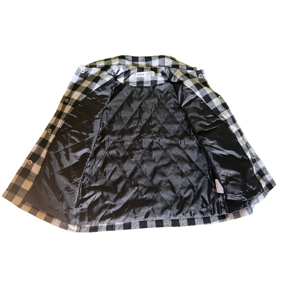 Shein | Toddler Flannel Shacket Plaid Long Sleeve Button Down Shacket Kids - Picture 11 of 15